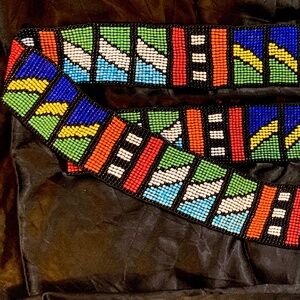 Beaded Colorful Scarf Belt Stole Sash 62” Handmade Vintage Native American?